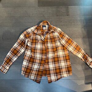 Brown Plaid Button Up Shirt